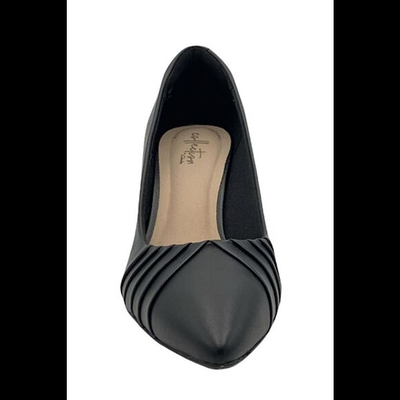 Clarks Collection Pointy Toe Pumps Linvale Crown Black - Wide - Picture 3 of 5